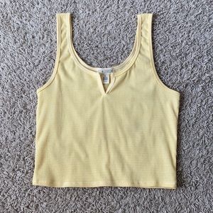 Sky and Sparrow XL Yellow/White Striped Long Line Tank Top